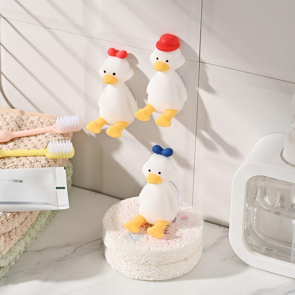Cute Duck Toothbrush Holder 3D Storage Rack Creativity Toothbrush Rack
