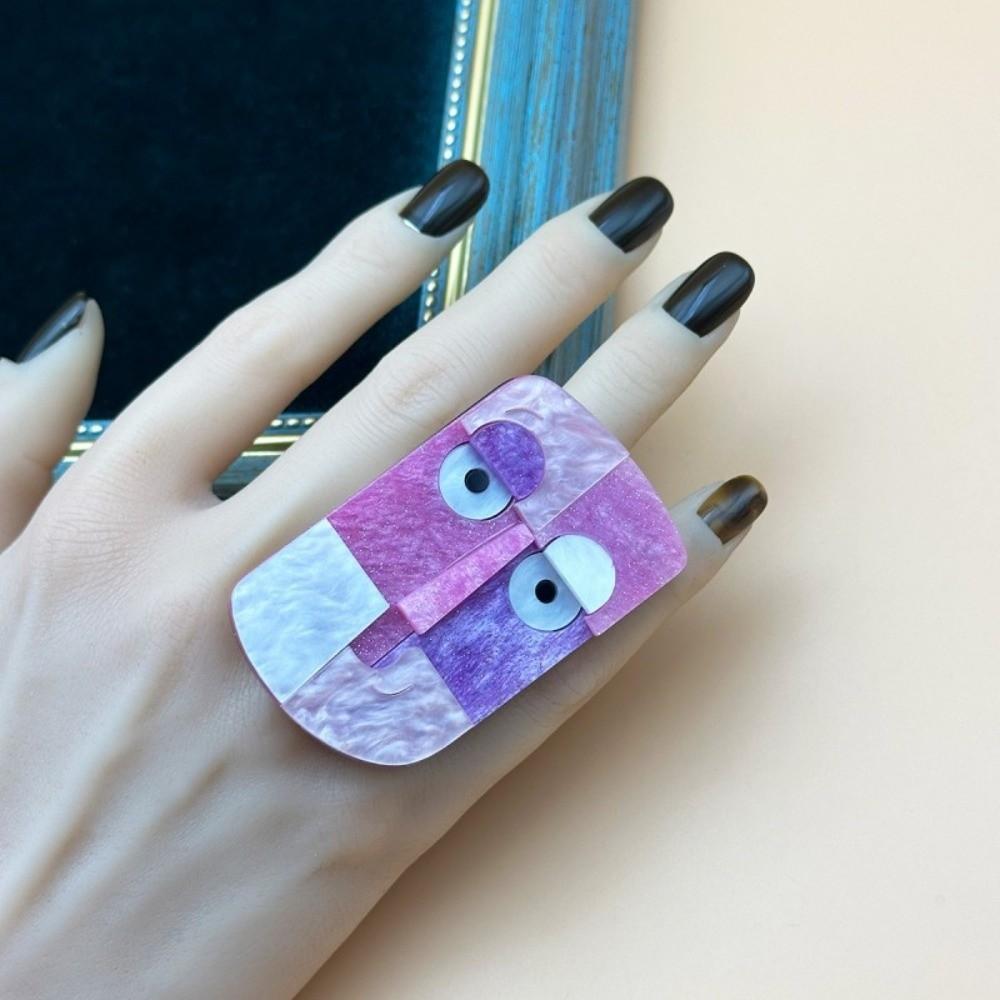 Finger Circle Exaggerated Art Ring Irregular Modern Lady Finger Circle Acrylic Abstract Ring Party