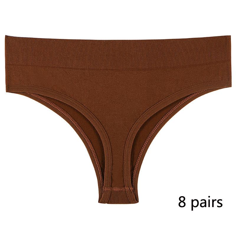 Спортивное нижнее белье для девочек, бесшовные сексуальные невидимые трусики со средней талией для девочек, однотонные удобные спортивные трусики с надписью «T» для женщин