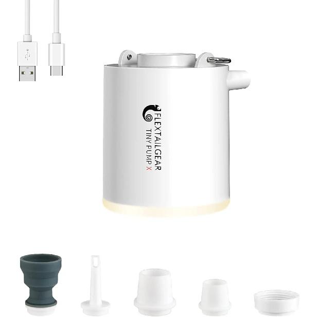 FLEXTAIL TINY PUMP X - Portable Camping Air Pump with 1300mAh Battery Rechargeable for Pool Floats Air Mattress Vacuum Bags
