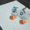 Rhinestone Ghost Ear Studs Resin Pumpkin Dangle Earrings Personality Halloween Earrings  Girl