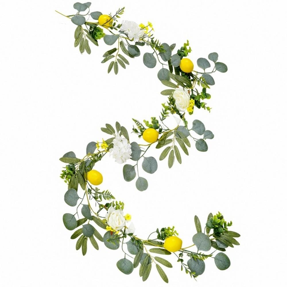 Realistic Artificial Lemon Garland Eucalyptus Leaves Simulation Lemon Vine Kitchen Decor