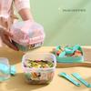 1.4L Portable Lunch Box Container 2 Layer Salad Bowl Bento Box Salad Bowls Lunch Box Microwave Lunch Container for Food Lunchbox