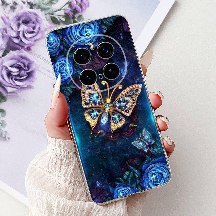 For Honor Magic 7 Pro Phone Case Magic7 Magic 6 Lite 5 Lite Back Cover Girly Fashion Flower Butterfly Paintong Soft TPU Bumper