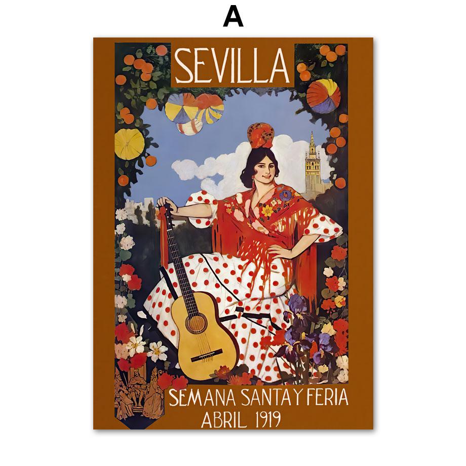 Севилья Сьюдад-де-Грасиас Unicas Испания Винтаж путешествия стены книги по искусству печати холст картины скандинавский плакат Декор фотографии Гостиная