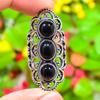 Natural Black Onyx Gemstone Handmade 925 Sterling Silver Ring Size 6 Y0s63