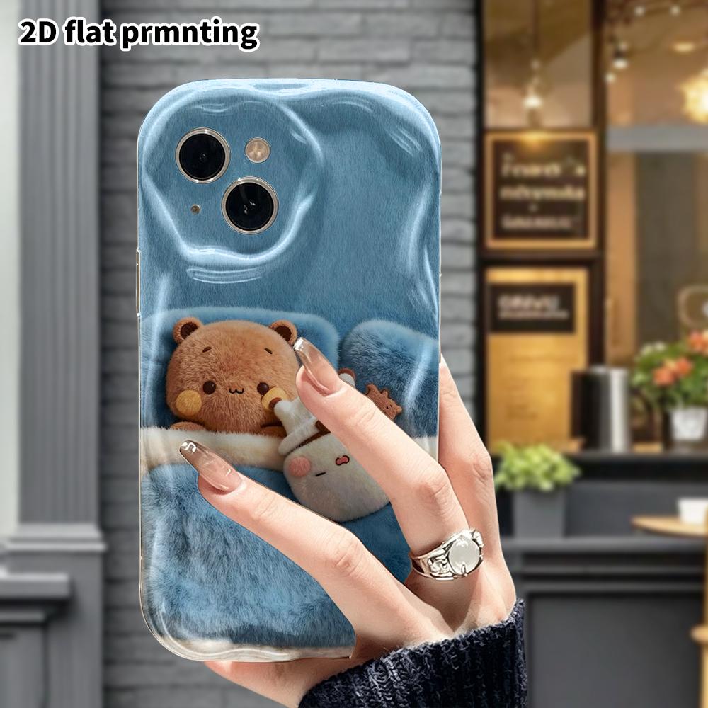 Phone Case: 2D flat design suitable for iPhone 18, 17, 16, 15, 14, 13Pro protective case, lying quietly on the pillow, perfect Christmas and Halloween