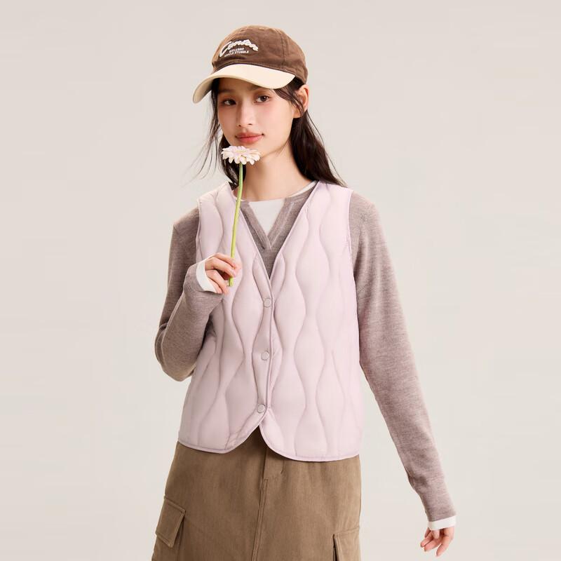 XueZhongFei Женский классический легкий пуховый жилет с V-образным вырезом