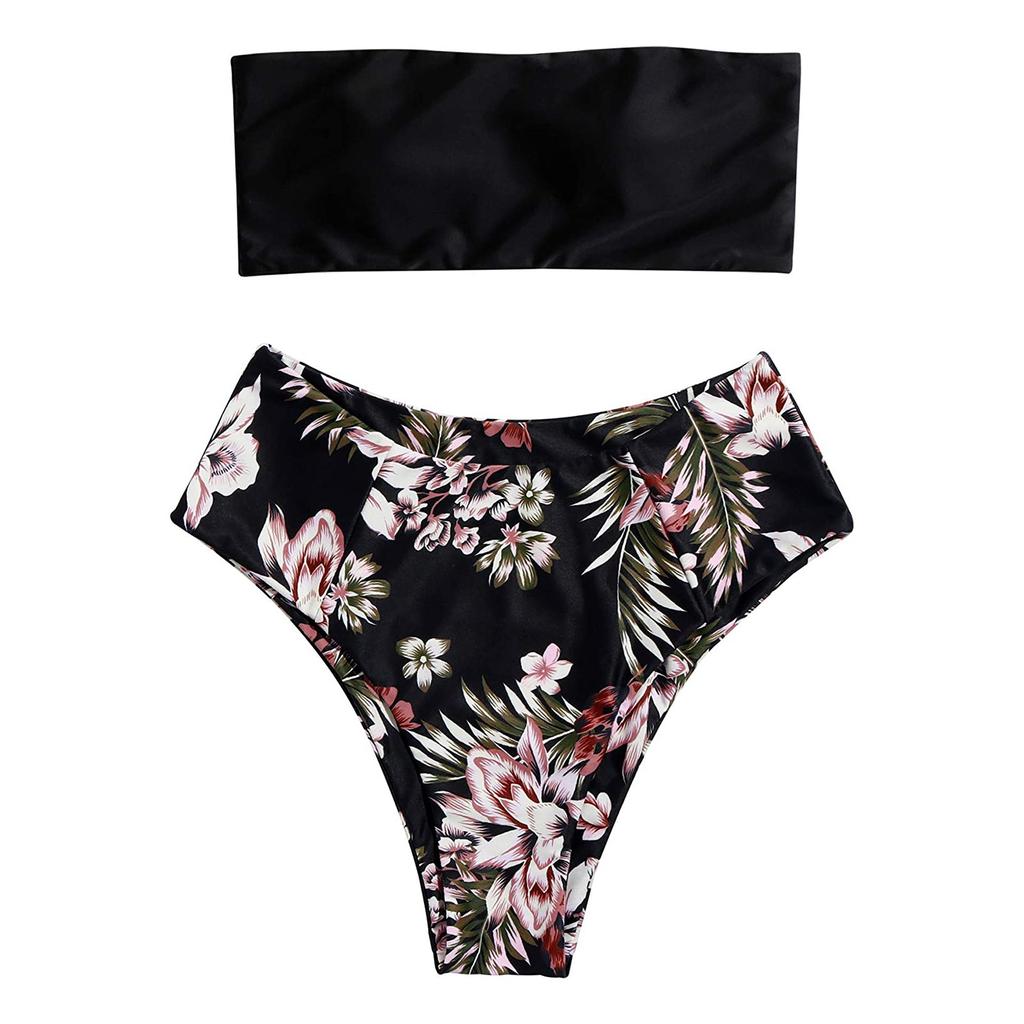 Women's Printing Padded Push Up 2 Piece Bikini Hollow Out Swimsuits Beachweart