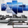 Frame 5 Piece Canvas Art Cold Waters Modern Decorative Landscape Paintings On Canvas Wall Art for Home Decorations Wall Decor No Frame