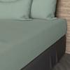57 Thread Count Cotton Fitted Sheet 140x200 Cm UNI Water Green, by Soleil D'ocre