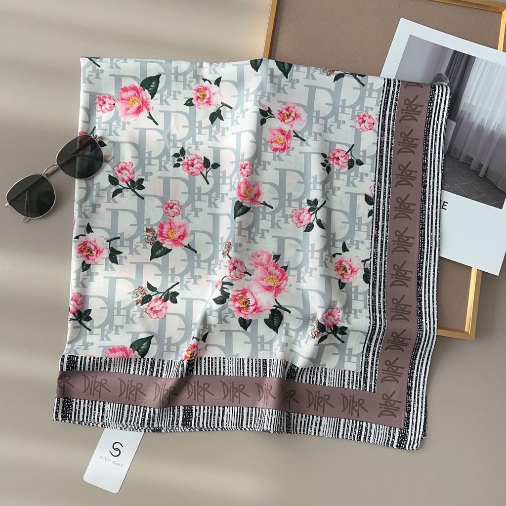 90 см квадратный большой квадратный шарф Four Seasons, роскошная декоративная рубашка, профессиональный платок, повязка на голову, солнцезащитный платок