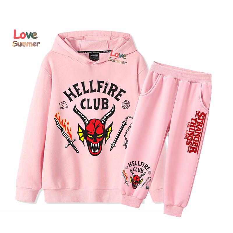 2025 Дешевые Популярные Новинки для Мальчика Девочки Повседневная Одежда Stranger Things Графика Повседневный Стиль Осень Зима Худи Спортивный Костюм