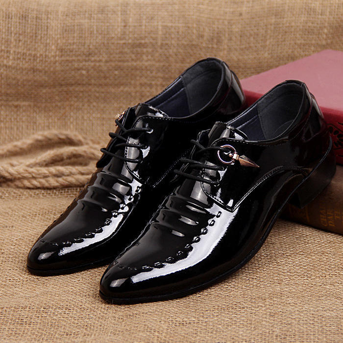 45 Yards Pointed Toe Leather Shoes Men's Korean Shoes Work Shoes Men's Large Size Leather Shoes Business Leather Shoes