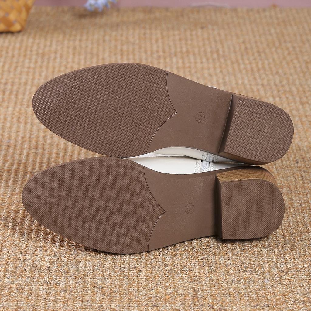 Большие размеры, новые, красивые, среднего размера, однотонные, остроносые, для взрослых, ботинки Martin на толстом каблуке