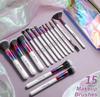 BS-MALL Makeup Brushes 15pcs Makeup Brushes Premium Synthetic Powder Foundation Blush Contour Concealers Lip Brushes with Cosmetic Bag