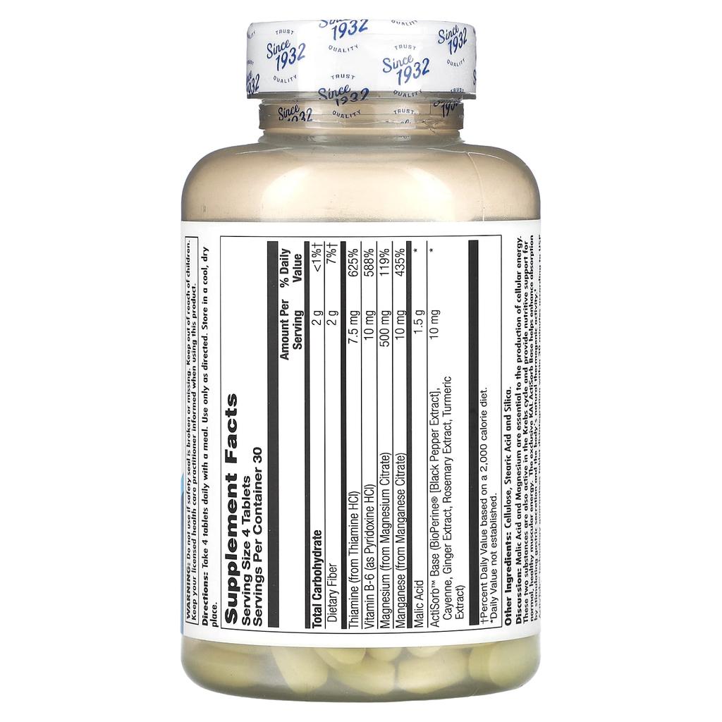 Malic Acid with Magnesium, 120 Tablets