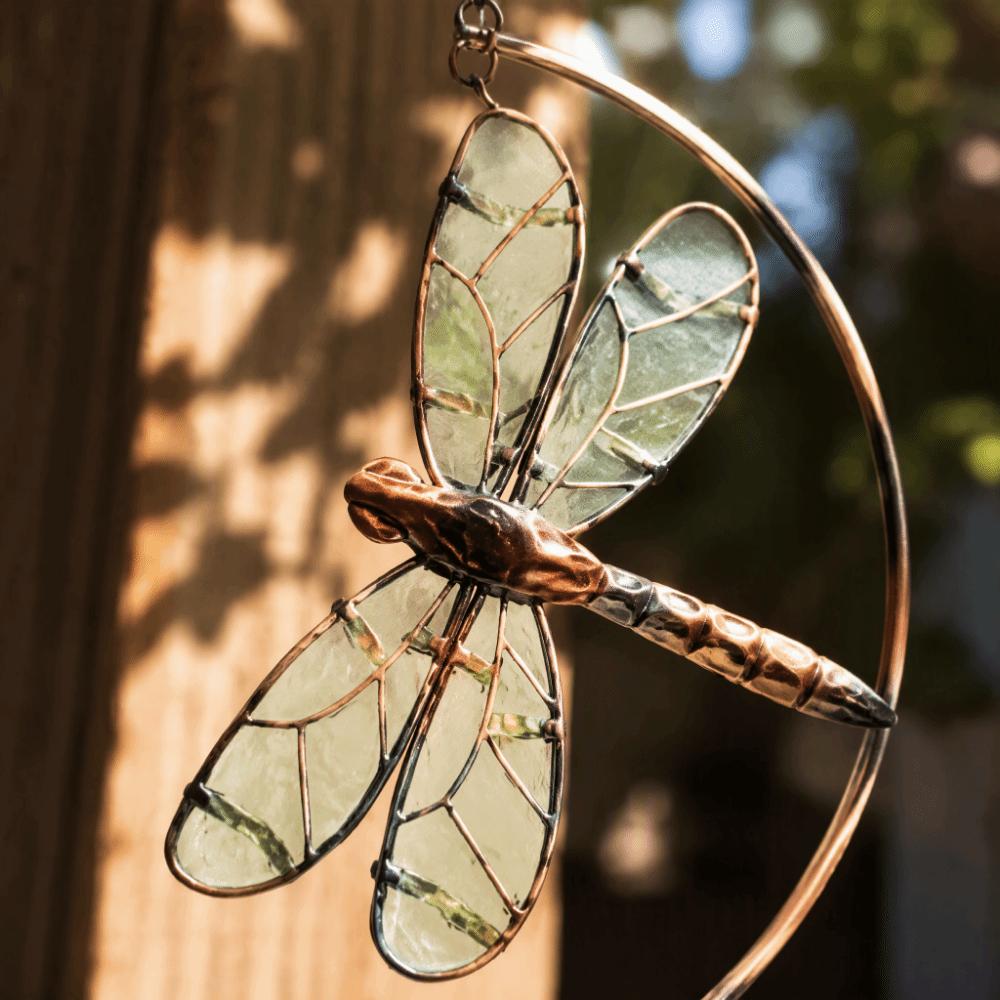 Luminous Glow Butterfly Wind Bell Iron Material Wind Spinner Decor Outdoor Hanging Decor For Patio
