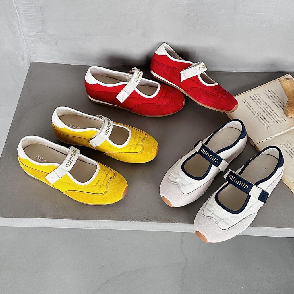 2025 Summer New Breathable Single Shoes Color Matching Retro Single Shoes Velcro Mary Jane Shoes Versatile Casual Moral Training Shoes Tide
