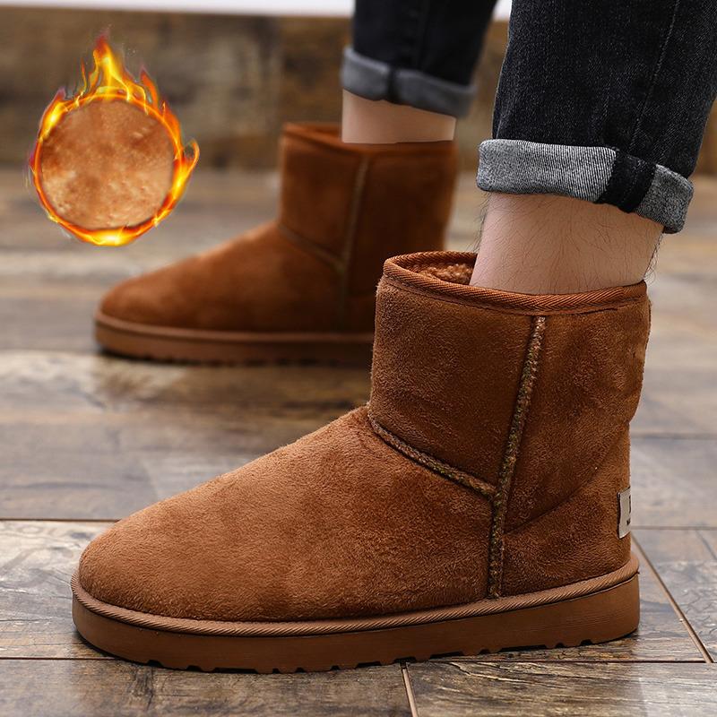 Fashion Cheap Snow Boots for Men Women Platform Warm Plush Men's Winter Boots Large Size 47 Slip-on Ankle Boots Men Botas Para Hombre