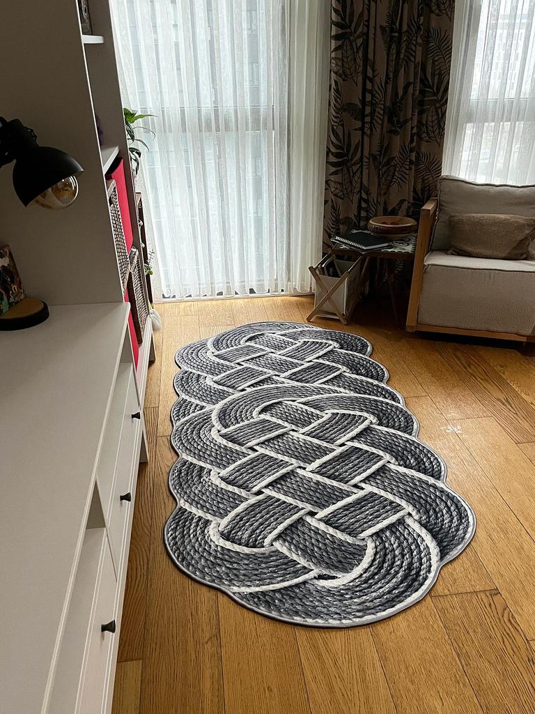 EPeddler Home Современный 3D вязаный узор Цифровая печать Моющаяся нескользящая точечная основа Новое поколение Ковер для гостиной, кухни, прихожей и напольный коврик