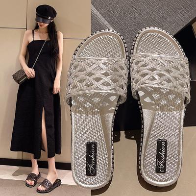 Женские сандалии на мягкой подошве, тапочки на плоской подошве, пляжная одежда, сандалии с выемками, женские сандалии