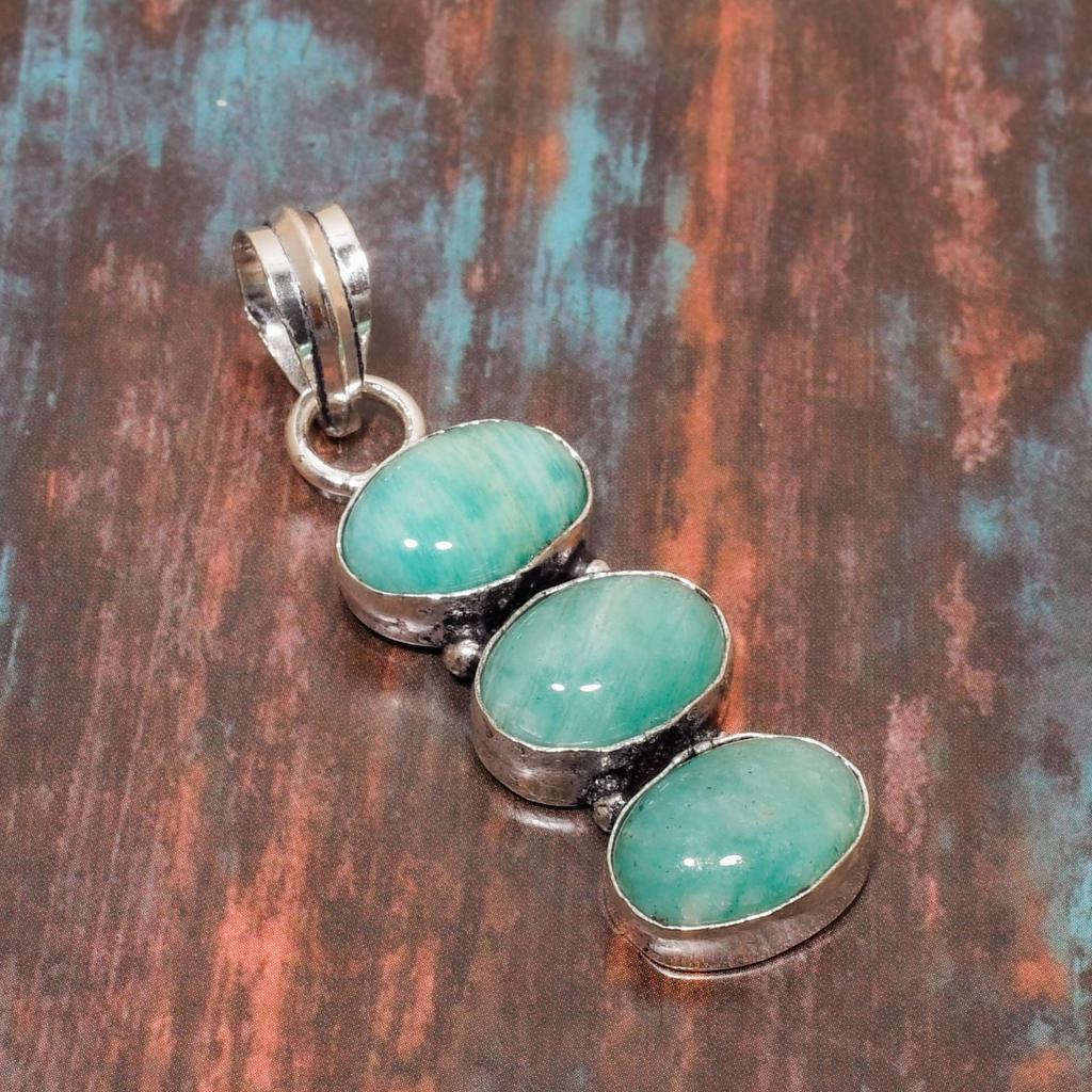 Ювелирные изделия ручной работы из амазонита из стерлингового серебра 925 пробы на День Благодарения