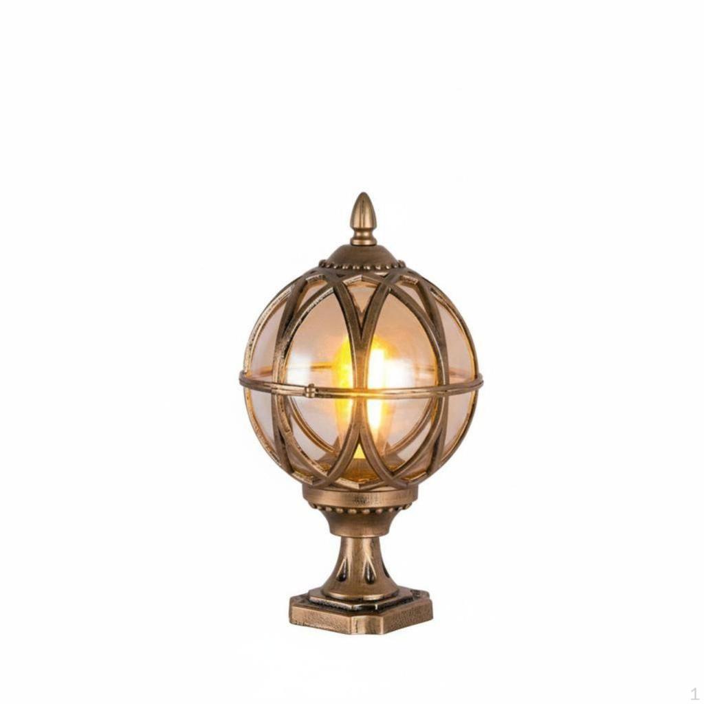 Outdoor Globe Post Light, Waterproof Pillar Lamp, Simple Gate Fixture, LED Lawn Garden Lighting S