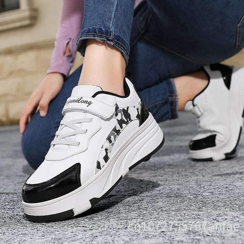 Детская обувь для скейтборда Ходьба Катание Двойного назначения Удобная Износостойкая Уличные Кроссовки для роликовых коньков Повседневная обувь для девочек