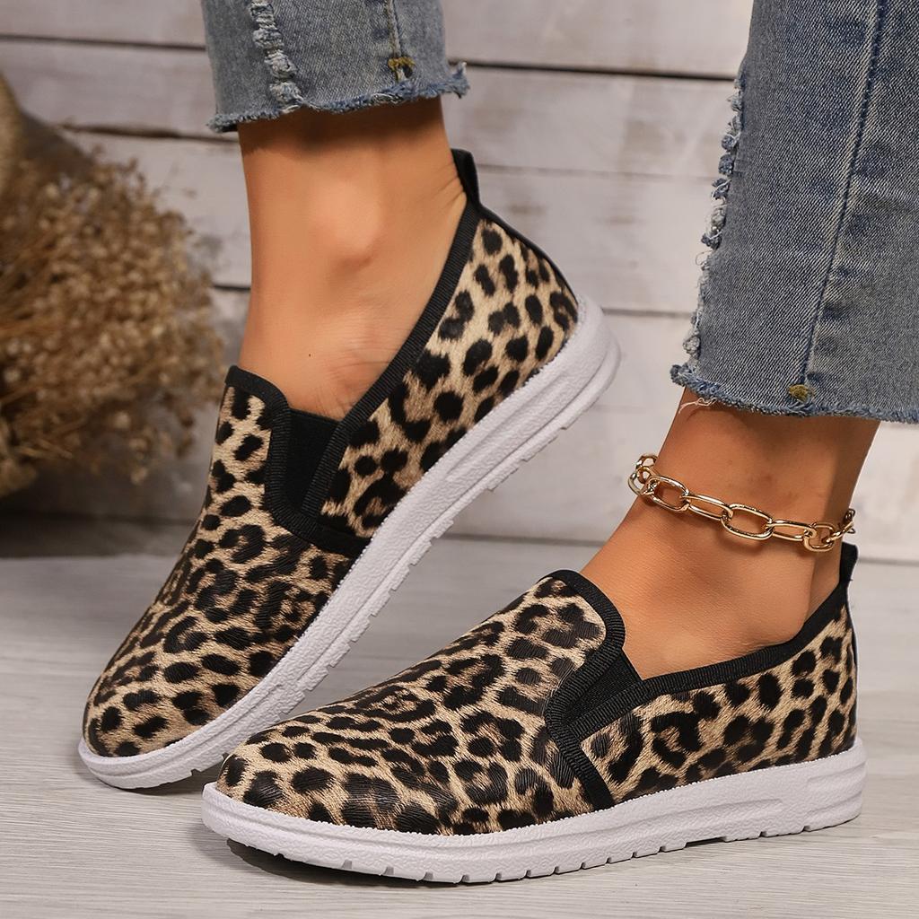 Loafers Flat Leopard Print Elegant Casual Women's Shoes New Comfortable Walking Mujer Zapatos: Wear Resistant Single Shoes