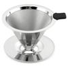 Stainless Steel Coffee Dripper, Coffee Filter, 800-Mesh Double-Layer Filter, One-Piece Cone, Lightweight, Reusable, 1-4 Cups