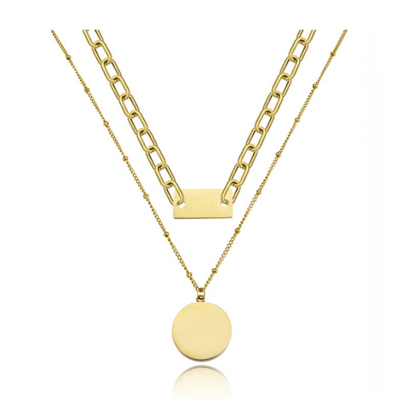 Универсальное ожерелье из титановой стали с позолотой PVD из нержавеющей стали с грубым плетением, модная цепочка для ключей