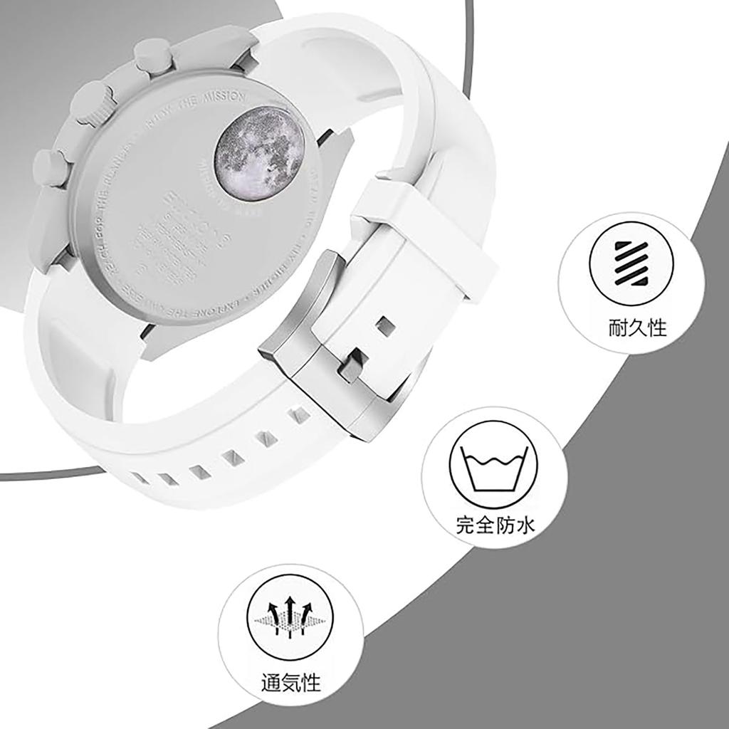 Ремешок для часов 20 мм для и резиновый ремешок для часов с силиконовым водонепроницаемым и включает инструмент для регулировки и пружину Omega, Swatch, MoonSwatch, Omega,