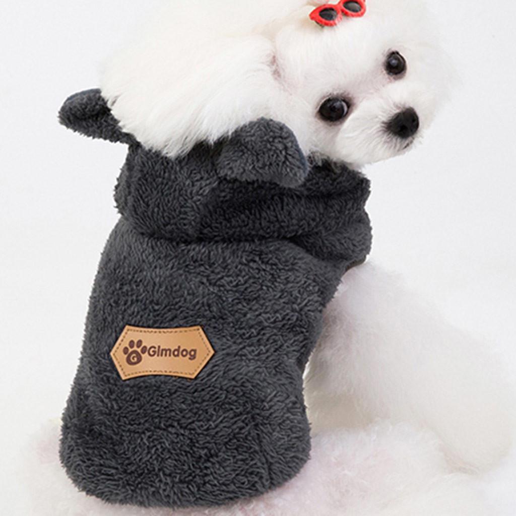Pet Dog Shirt Bear Ear Puppy Sweatshirt Coat Warm Clothes Coat