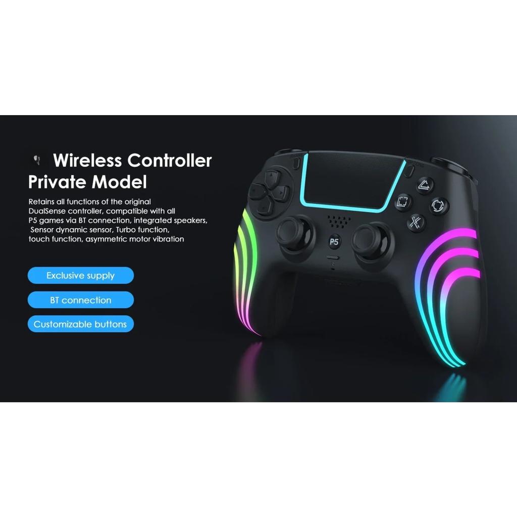 Для PS5 Bluetooth игровой контроллер Холл Джойстик Датчик движения Вибрация Беспроводной контроллер с RGB цветным световым эффектом