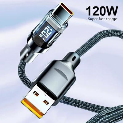 120 Вт USB Type C кабель для Huawei Honor Xiaomi Samsung Super Charge Быстрая зарядка USB C зарядное устройство кабель для передачи данных провод 2/1,5/1 м