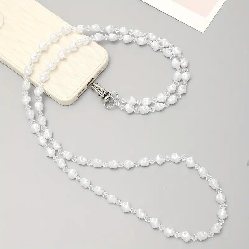 Pearl Mobile Phone Chain Necklace - Crossbody Lanyard for Women