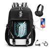 Anime-Inspired Canvas Backpack Students Travelers With USB Charging Port Breathable Padded Straps Unisex School Bag