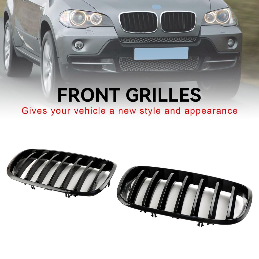 Передний бампер решетка радиатора решетка подходит для BMW X5 E70 X6 E71 2007-2013 глянцевый черный