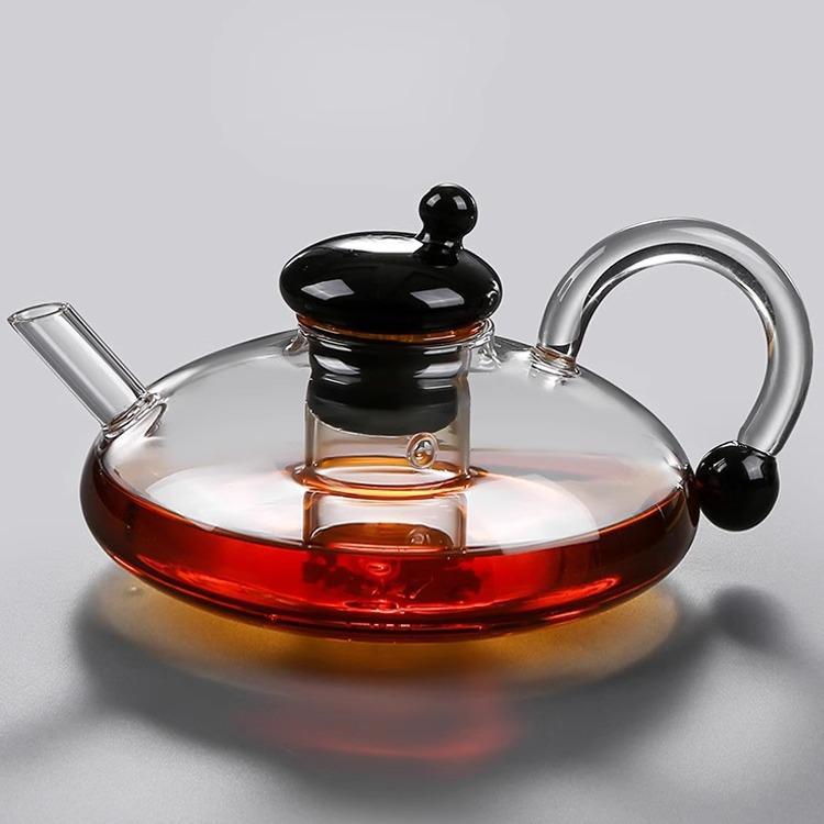 Nordic Style Smoke Grey High-Temperature Resistant Sage Glass Kettle Teapot Set