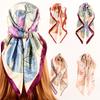 90cm Large Square Scarf For Spring And Summer Fashion, Versatile And Stylish, Printed Silk Scarf For Women'S Decoration, Paired With Shawl Scarf