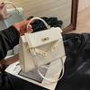 New High-end Solid Color Crocodile Pattern Portable Shoulder Oblique Span Trendy Women's Bag