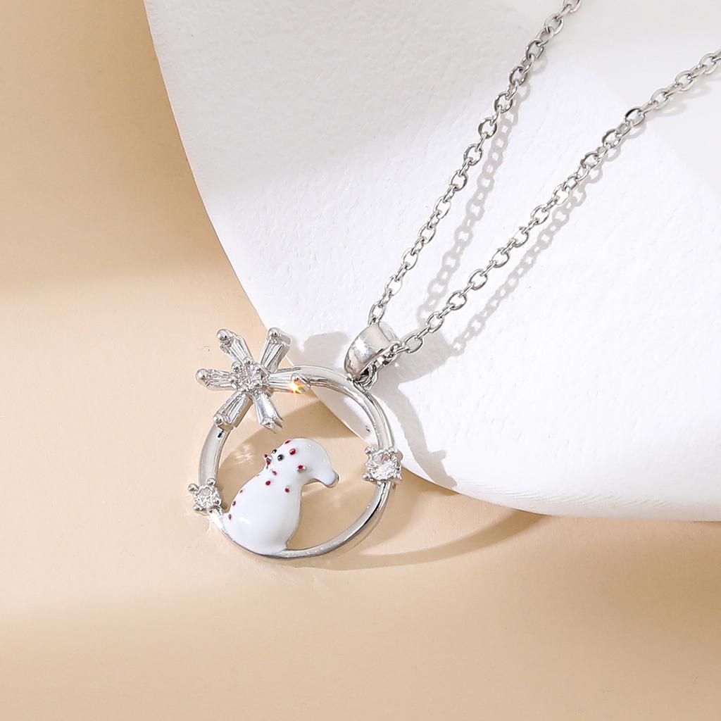 European Hot Sale Christmas Series Pendant Necklaces Light Luxury Gift TungstenCross Chain Necklaces