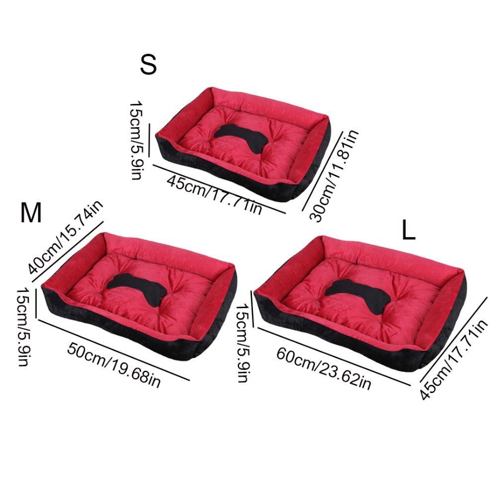 Soft Winter Bone Pattern Dog Nest Comfortable Dog Baskets Bed Warm Dog House Dog Sofa Bed  Winter