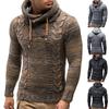 Men's Slim High Round Neck Sweater Long Sleeve Top Sweater for Autumn and Winter
