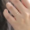 S925 Sterling Silver Geometric Diamond Spacer Ring - Adjustable, Stacking, French Chic Style