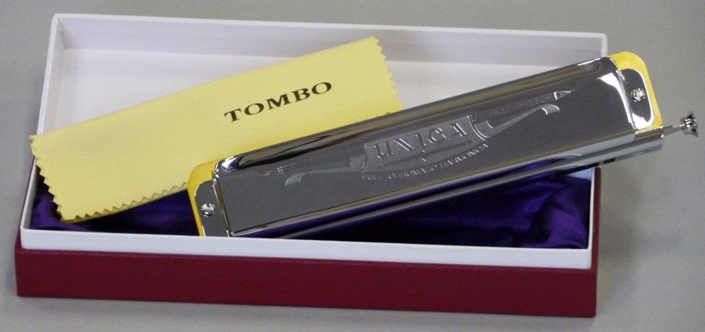 TOMBO Chromatic Harmonica 22 Holes Sliding Type Unica 1244C with Set Materials