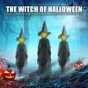 Light Up Witches Holding Hands with Stakes Sound-Activated Halloween Standing Witch Decoration with Glowing Face for Outdoor Lawn Garden Patio Decor
