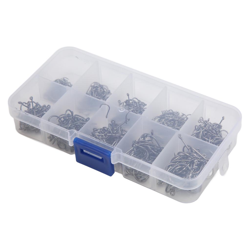 500 шт. Набор рыболовных крючков из углеродистой стали, одинарный круглый рыболовный крючок для ловли карпа, черные