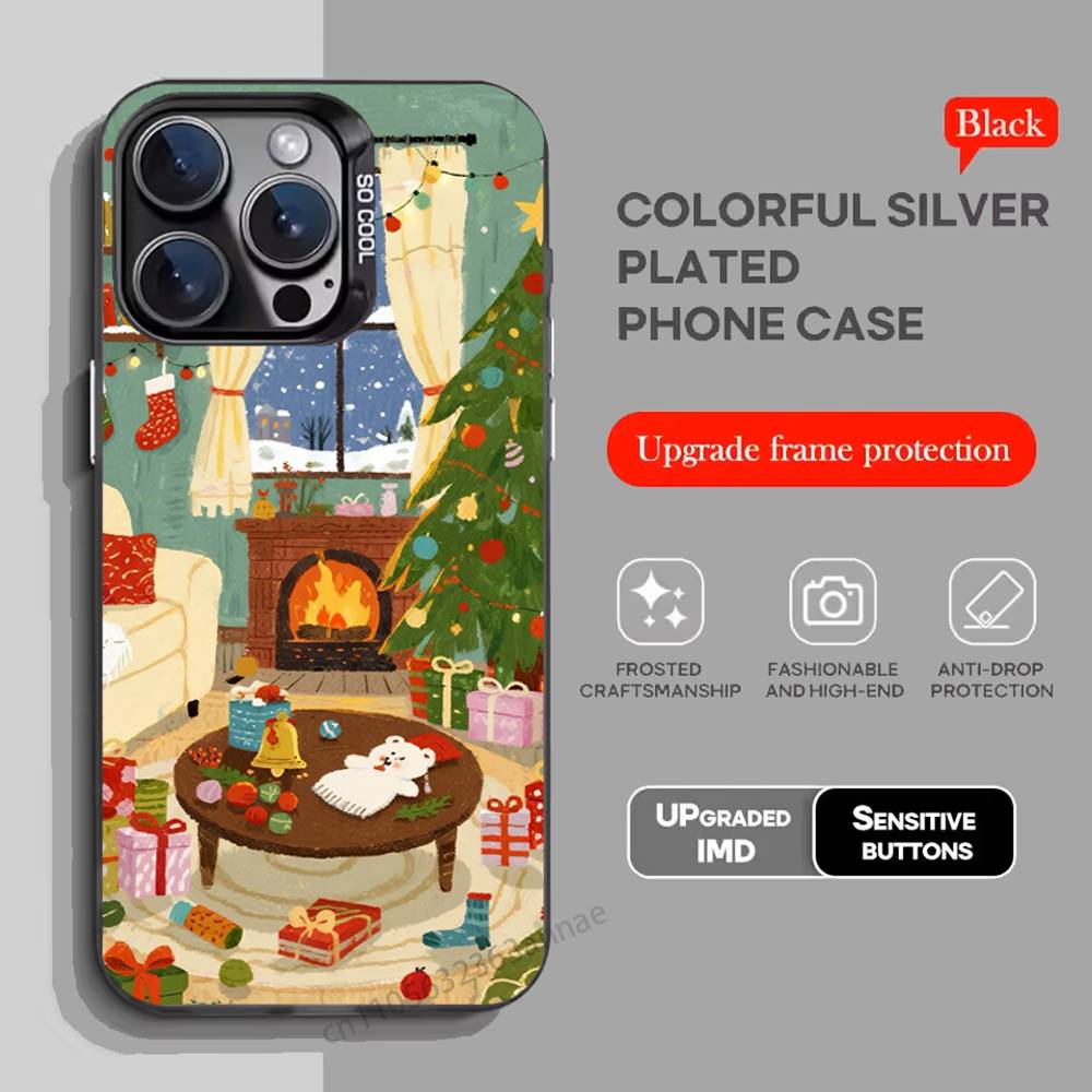 Cartoon Christmas Style Phone Case for iPhone 15 16 Pro Max Air SE 11 13 Pro 14 Plus 12 11Pro 15Pro Max 16e Cover